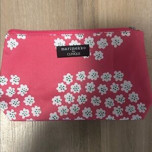 Marimekko Pink Floral Zip Cosmetic Pouch
